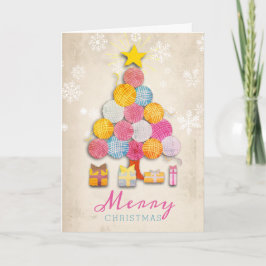 Cartes Pour Fêtes Annuelles Fil arbre de Noël tricot crochet crochet