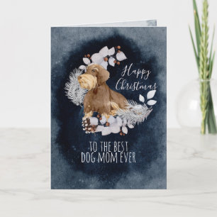Cartes Pour Fêtes Annuelles Fil de maman de chien personnalisé Haired Daschund