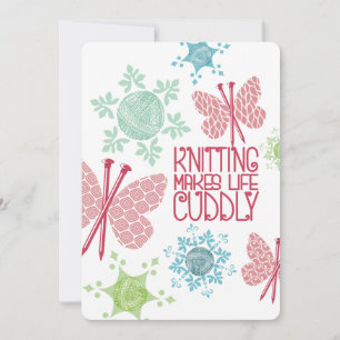 Cartes Pour Fêtes Annuelles Fil de neige tricot de Noël aiguille papillon