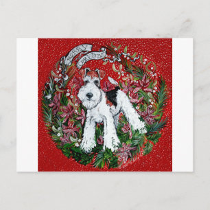 Cartes Pour Fêtes Annuelles Fil Fox Terrier Noël