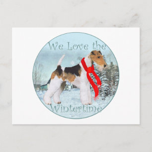 Cartes Pour Fêtes Annuelles Fil Fox Terrier Noël