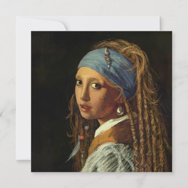Cartes Pour Fêtes Annuelles Fille avec une parodie perle (Devant)