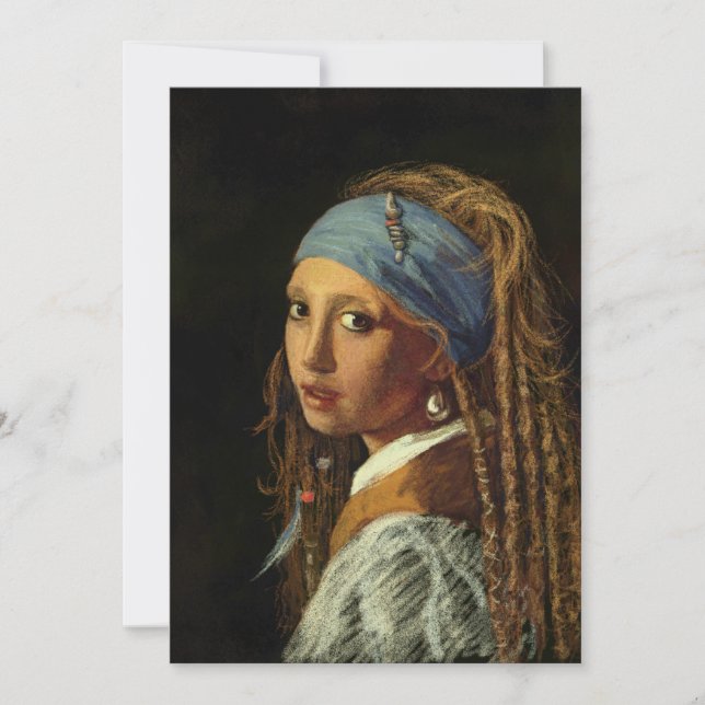 Cartes Pour Fêtes Annuelles Fille avec une parodie perle (Devant)