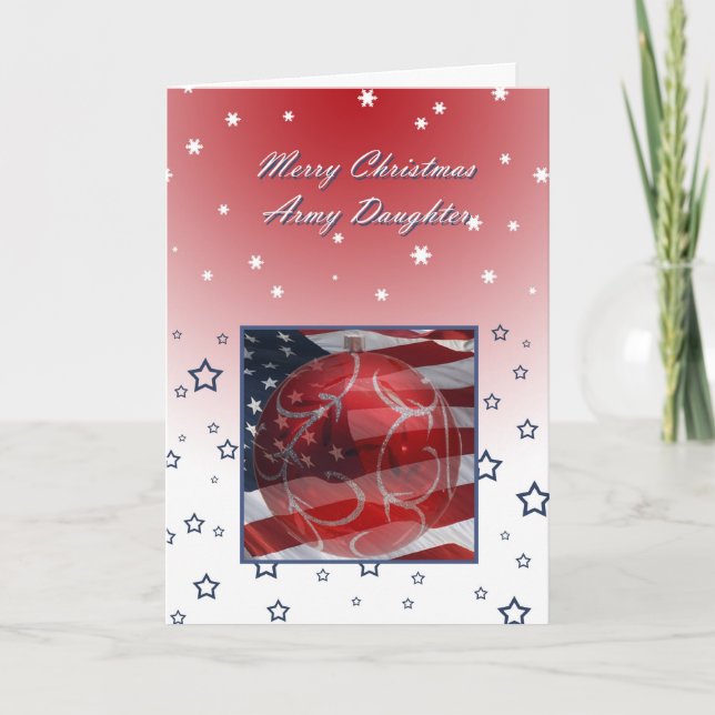 Cartes Pour Fêtes Annuelles Fille de l'armée Joyeux Noël (Devant)