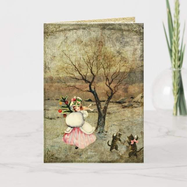 Cartes Pour Fêtes Annuelles Fille de Noël (Devant)