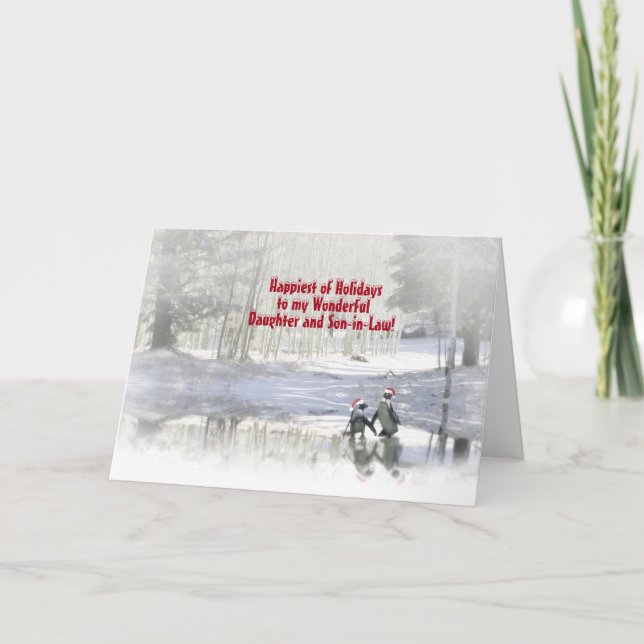 Cartes Pour Fêtes Annuelles Fille de Noël et gendre Mignon  (Devant)