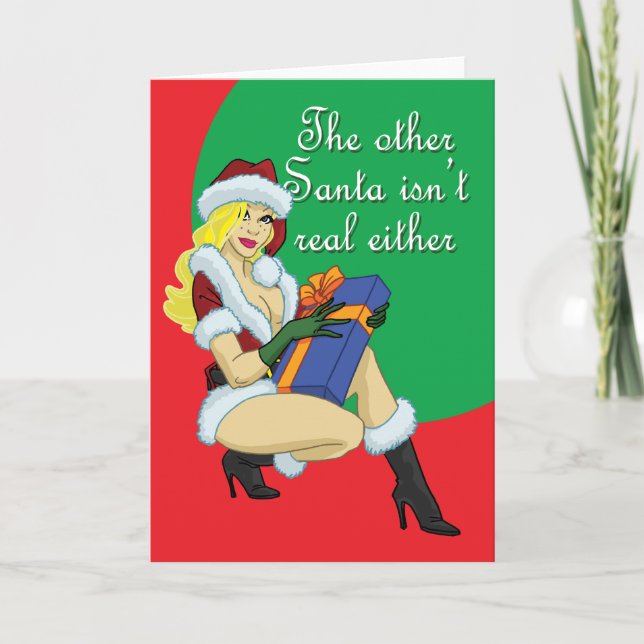 Cartes Pour Fêtes Annuelles Fille de Père Noël (Devant)