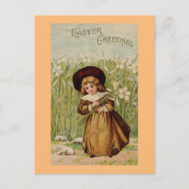 Cartes Pour Fêtes Annuelles Fille des voeux de Pâques vintages