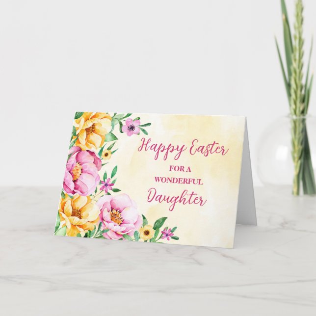 Cartes Pour Fêtes Annuelles Fille du jardin de printemps heureux Pâques (Devant)