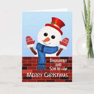 Cartes Pour Fêtes Annuelles Fille en droit Noël Snowman