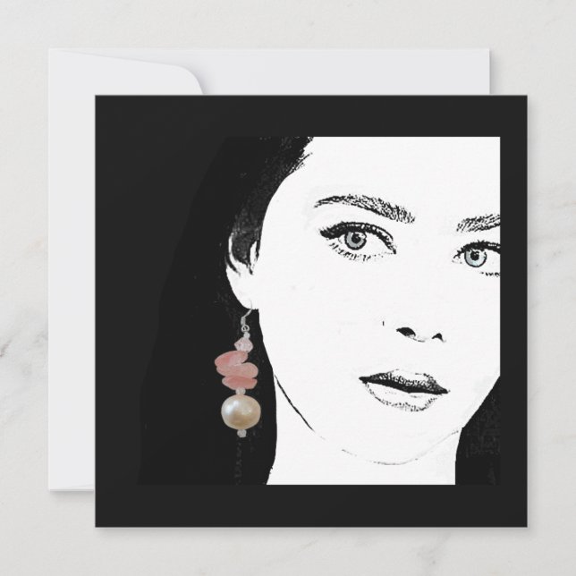 Cartes Pour Fêtes Annuelles Fille en perles roses illustration (Devant)