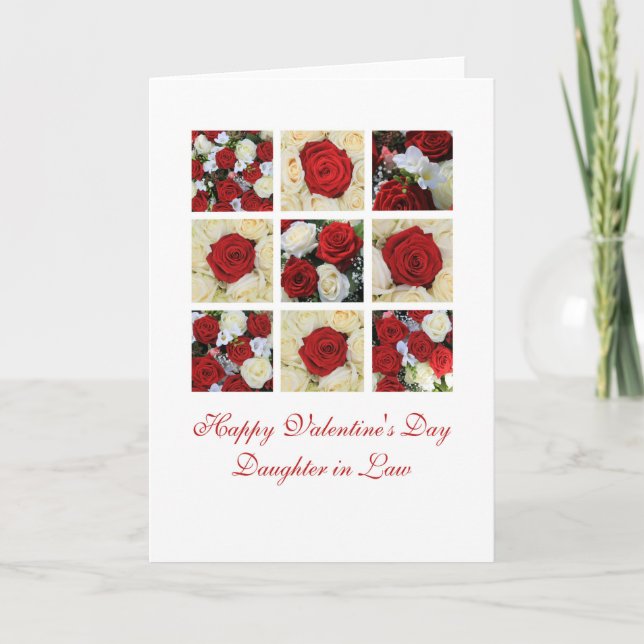 Cartes Pour Fêtes Annuelles Fille en Roses Heureuses Saintes-Valentin (Devant)