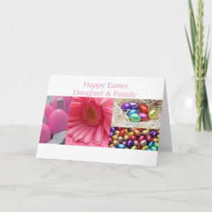 Cartes Pour Fêtes Annuelles Fille et famille heureux Pâques