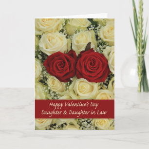 Cartes Pour Fêtes Annuelles Fille et femme Heureuse Sainte-Valentin Roses