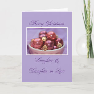 Cartes Pour Fêtes Annuelles Fille et fille en droit joyeux noël lila