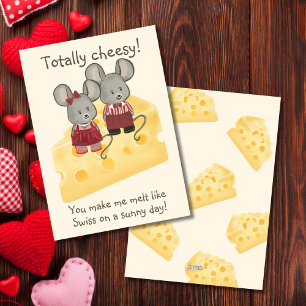 Cartes Pour Fêtes Annuelles Fille et garçon souris totalement ringards assis s