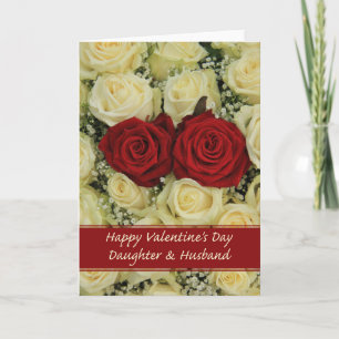 Cartes Pour Fêtes Annuelles Fille et mari Heureuses Saintes-Valentin Roses