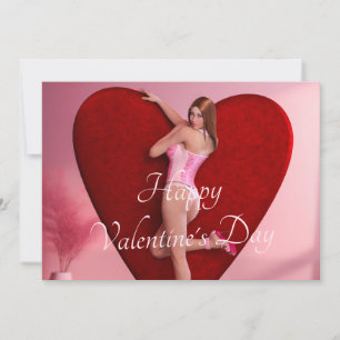 Cartes Pour Fêtes Annuelles Fille passionnée de la Saint-Valentin en corset