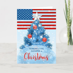 Cartes Pour Fêtes Annuelles Fille Patriotique Noël Rouge Blanc Bleu