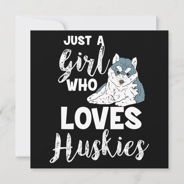 Cartes Pour Fêtes Annuelles Fille qui aime Huskies Amoureux des chiens sibérie (Devant)