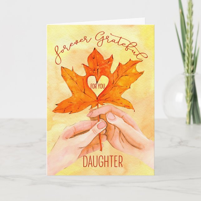 Cartes Pour Fêtes Annuelles Fille Thankgiving Pour Toujours Gratuit Érable (Devant)