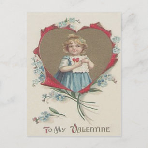 Cartes Pour Fêtes Annuelles Fille Valentine Coeur Oubliez-Moi-Pas