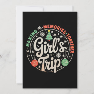 Cartes Pour Fêtes Annuelles Filles de Noël Voyage Faire des souvenirs ensemble