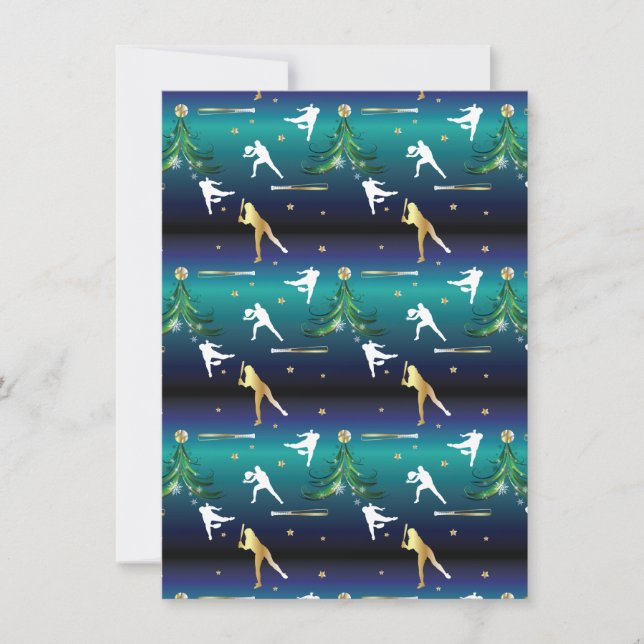 Cartes Pour Fêtes Annuelles Filles de softball de baseball Noël (Devant)