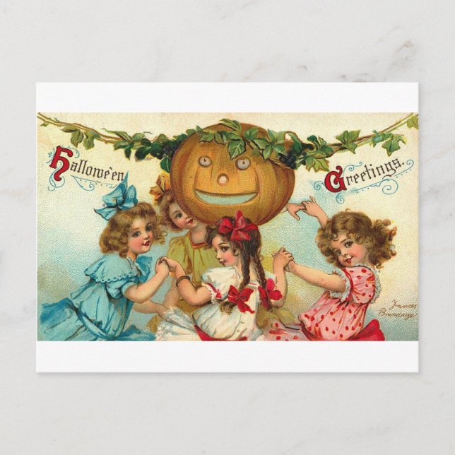 Cartes Pour Fêtes Annuelles Filles d'Halloween (Devant)