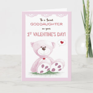 Cartes Pour Fêtes Annuelles Filleule, ?ère Saint-Valentin, ours de nounours