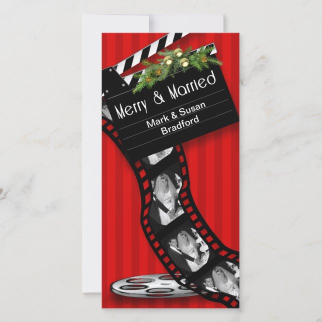 CARTES POUR FÊTES ANNUELLES FILM FILM DE NOËL STRIP - MERRY, MARIÉ (Devant)