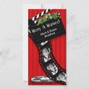CARTES POUR FÊTES ANNUELLES FILM FILM DE NOËL STRIP - MERRY, MARIÉ