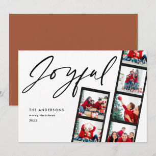Cartes Pour Fêtes Annuelles Film moderne bande 5 Photo Joyeux rouille de Noël