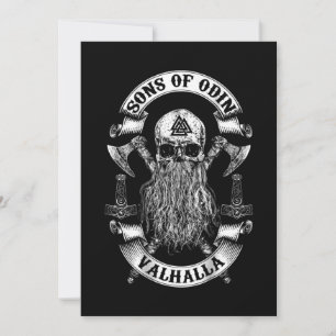 Cartes Pour Fêtes Annuelles Fils Arrière D'Odin- Vikings Nordiques