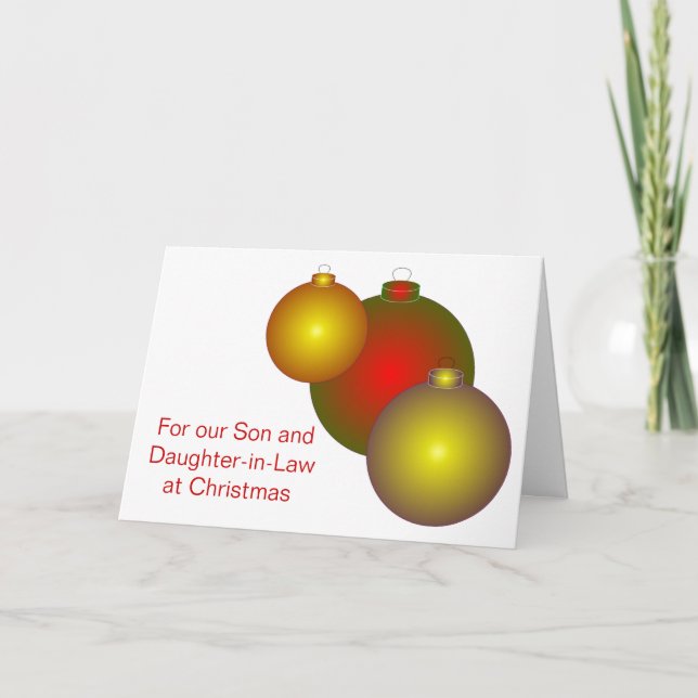 Cartes Pour Fêtes Annuelles Fils Baubles Et Belle-Fille Noël (Devant)