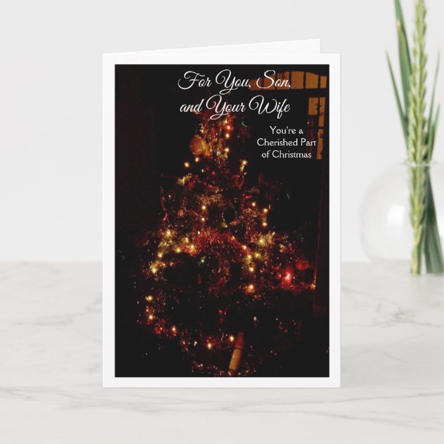 Cartes Pour Fêtes Annuelles Fils d'arbre de Noël et belle-fille Noël (Devant)