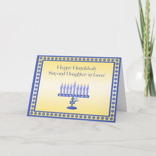 Cartes Pour Fêtes Annuelles Fils et belle-fille Hanoukka (Devant)