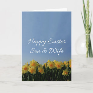 Cartes Pour Fêtes Annuelles Fils et femme heureux Pâques