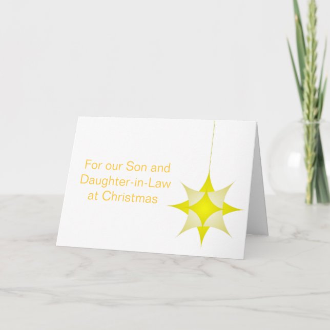 Cartes Pour Fêtes Annuelles Fils étoilé jaune et belle-fille Noël (Devant)