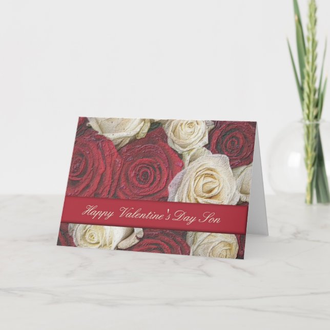 Cartes Pour Fêtes Annuelles Fils Heureuses Saintes-Valentin Roses (Devant)