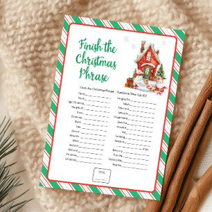 Cartes Pour Fêtes Annuelles Fin de la phrase de Noël pour le jeu de vacances d