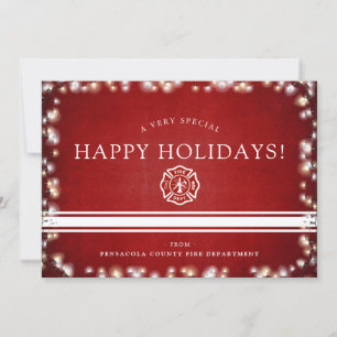 Cartes Pour Fêtes Annuelles FireFighter Joyeuses Fêtes Appartement personnal