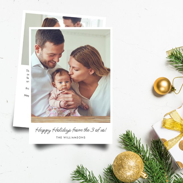 Cartes Pour Fêtes Annuelles First Christmas New Baby Family Photo Message (Créateur téléchargé)