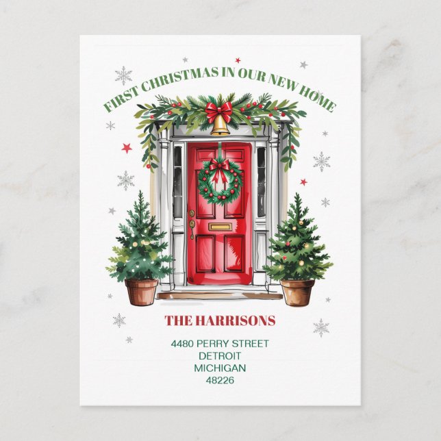 Cartes Pour Fêtes Annuelles First  Christmas New House  (Devant)