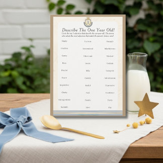 Cartes Pour Fêtes Annuelles First Space Birthday Describe One year Old Game  