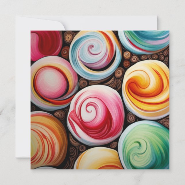 Cartes Pour Fêtes Annuelles Fissures crémeuses (Devant)