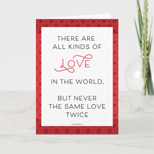 Cartes Pour Fêtes Annuelles Fitzgerald All Kinds of Love Red Valentine (Devant)