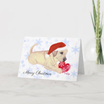 Flacon de neige de Noël de chiot jaune du Labrador