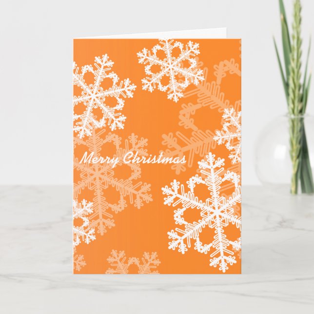 Cartes Pour Fêtes Annuelles Flacon de Noël orange et blanc (Devant)