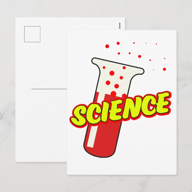 Cartes Pour Fêtes Annuelles Flacon de science dessin animé (Devant / Derrière)